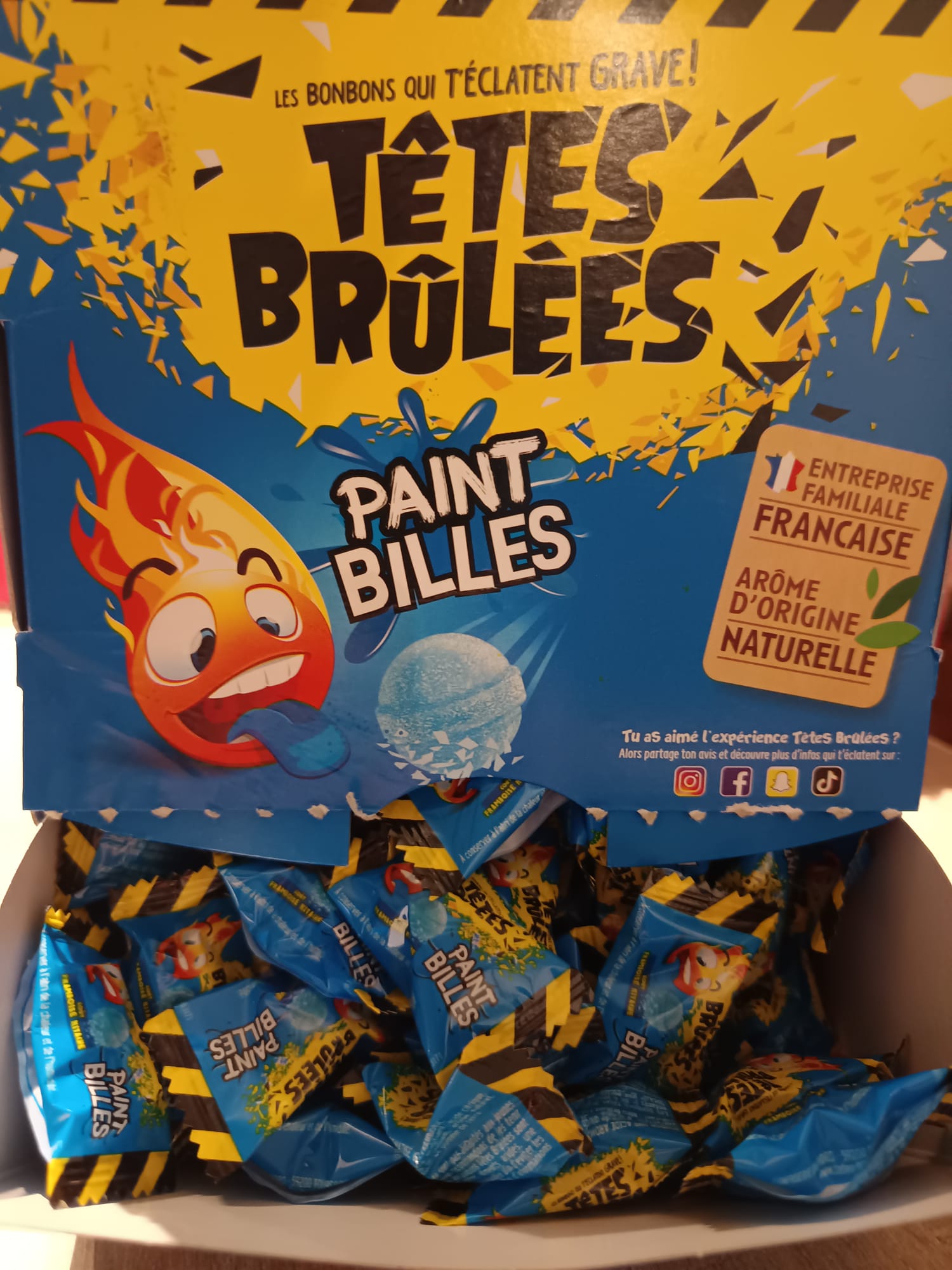 Têtes brûlées framboise bleu Halal lot de 10